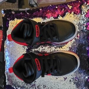 Adidas black/red kid tennis shoes size 12.5.